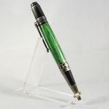 DV-CF Da Vinci Green Laminate Twist Pen with Antique Brass Trim