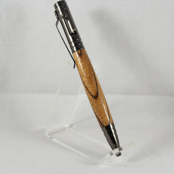 T-FE Bolt Action Tec Zebrawood Pen With Gun Metal Trim