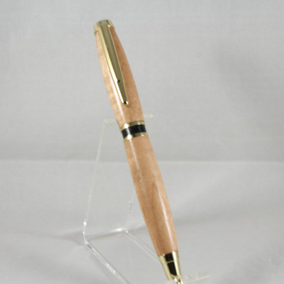 EA-CF Elegant American Maple Twist Pen With Gold Trim