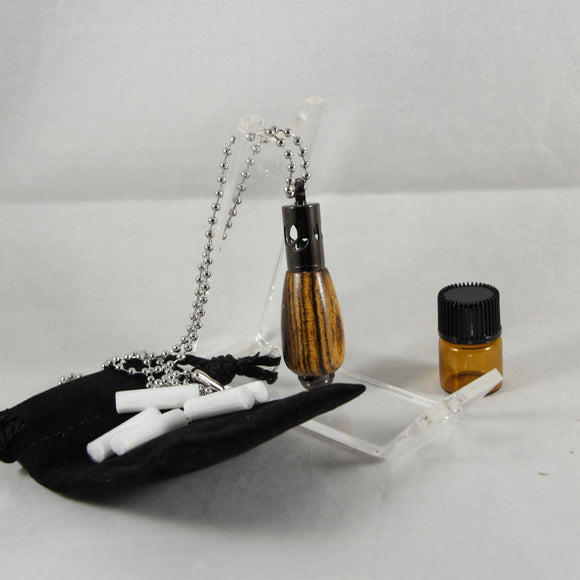 AN-EI Next Aromatherapy Necklace Bocote With Gun Metal Trim