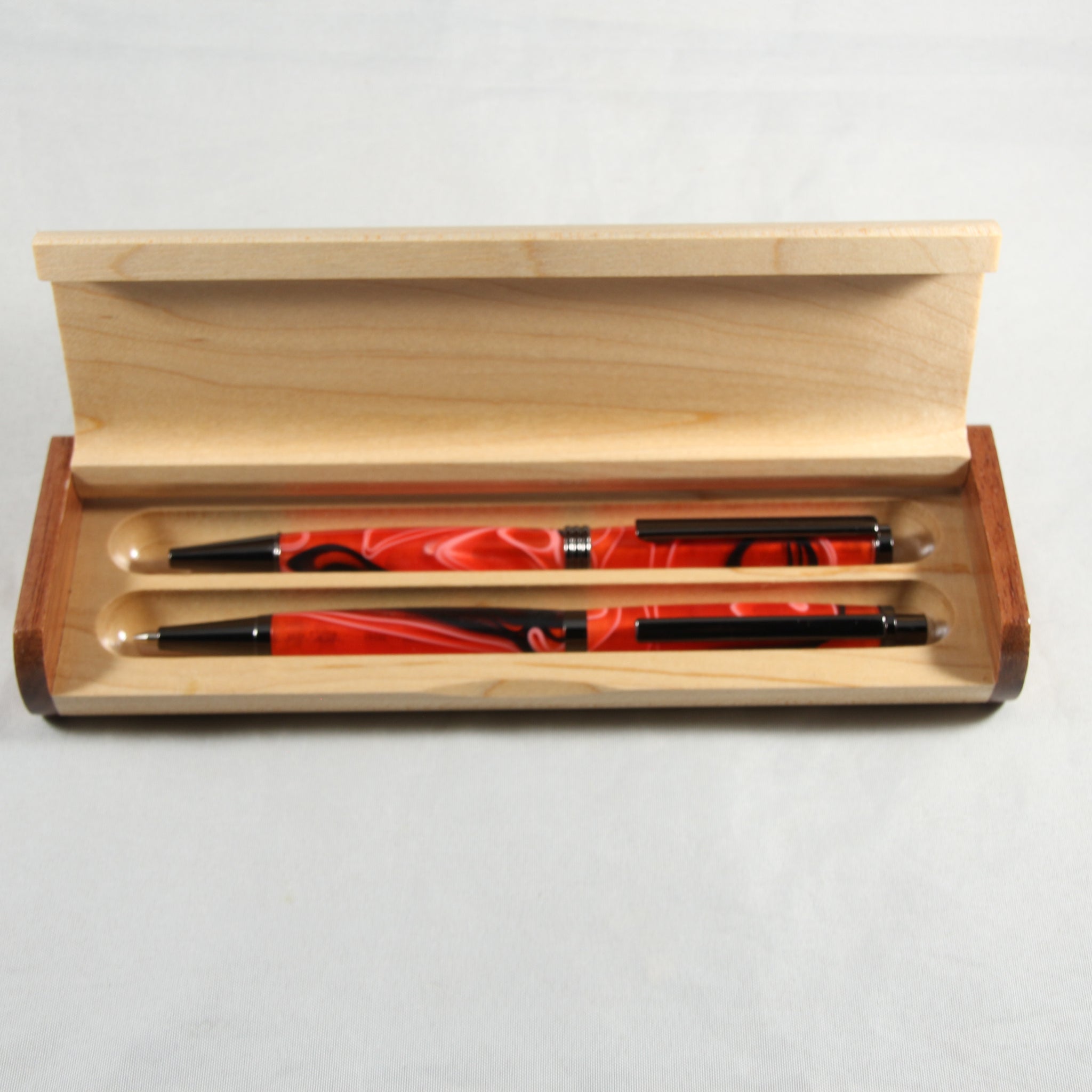 Two Tone Rosewood Maple Pen Box